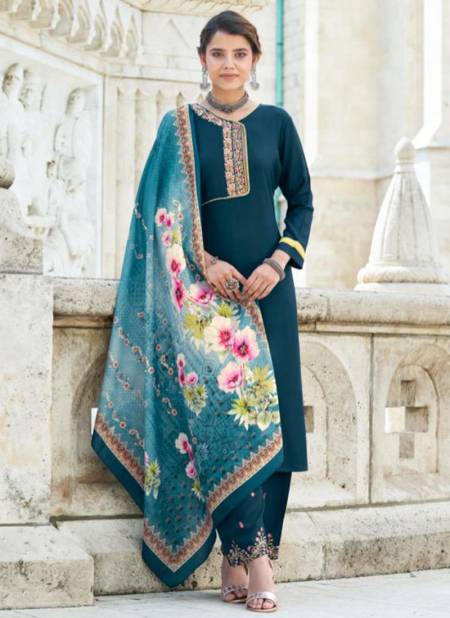 Teal Blue Colour VARDAN SARSHIYA 1 Festive Wear Heavy Designer Rayon Readymade Salwar Suit Collection 19002